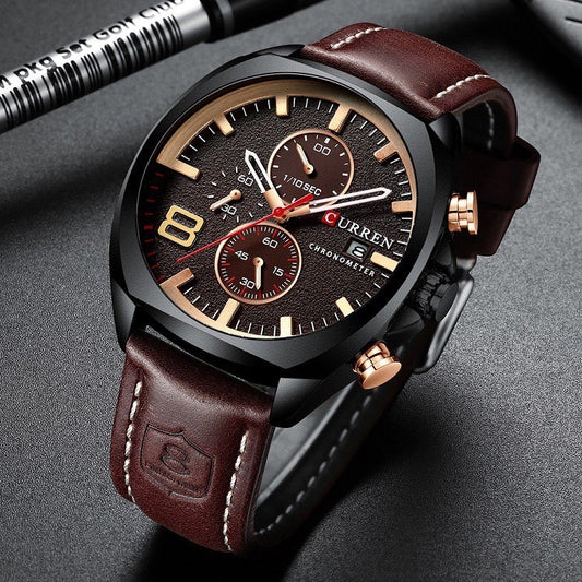 Curren Waterproof Luxury Chronograph - Crna i zlatna