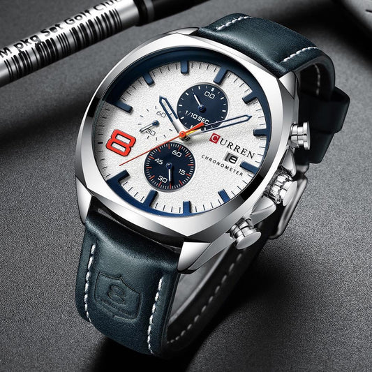 Curren Waterproof Luxury Chronograph - Bela