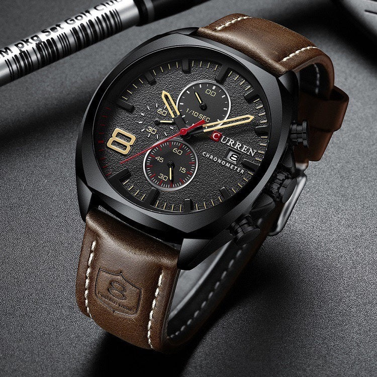 Curren Waterproof Luxury Chronograph - Crna